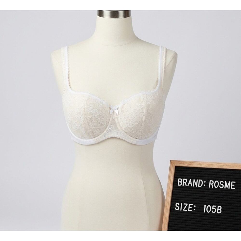 Sexy Plus Size Balconette Bra ROSME Lace Lingerie GRAND Beige